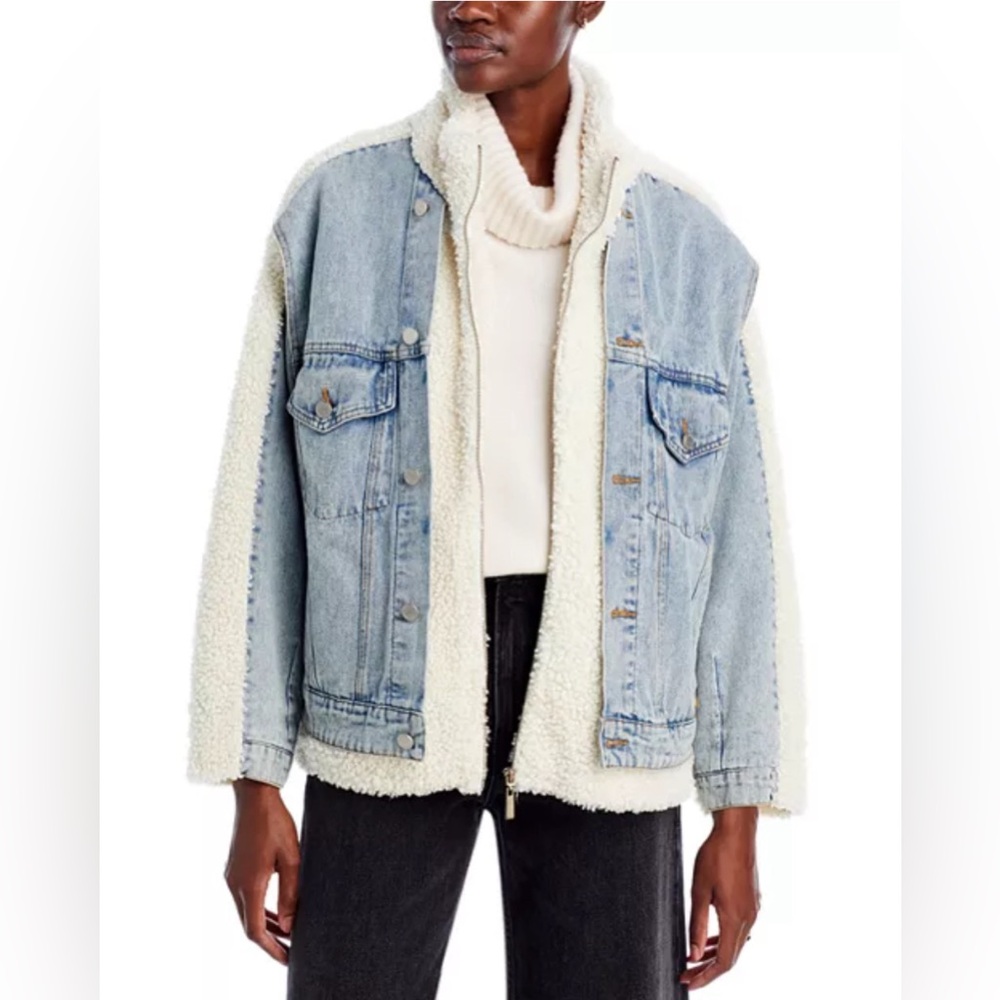 💙BLANKNYC Mixed Media Jacket: Denim & Sherpa BRAND NEW, Color: Bear Hug 🐻